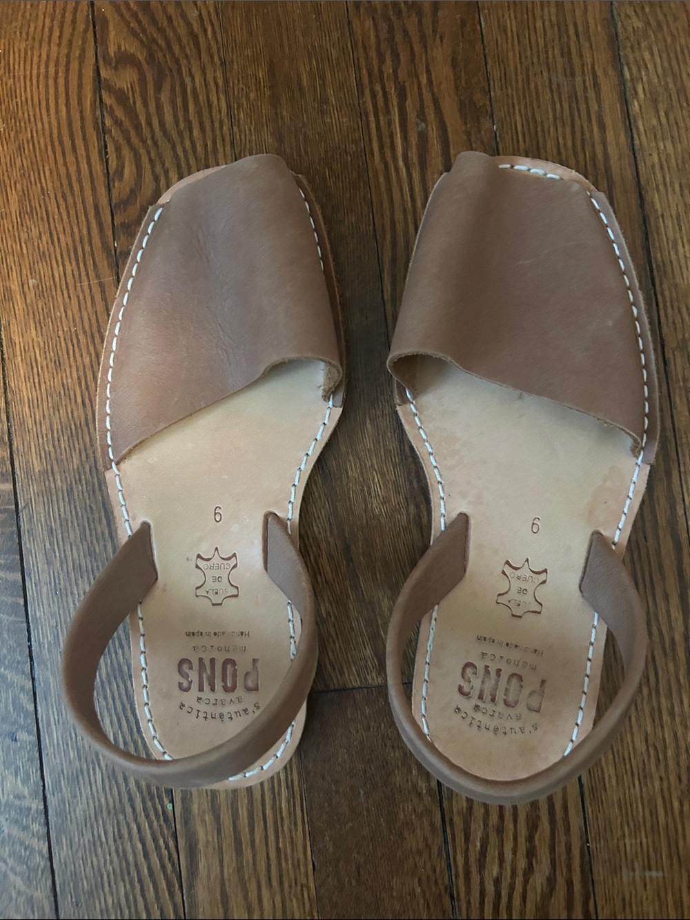 Pons Genuine Leather Slingback Sandals in Brown